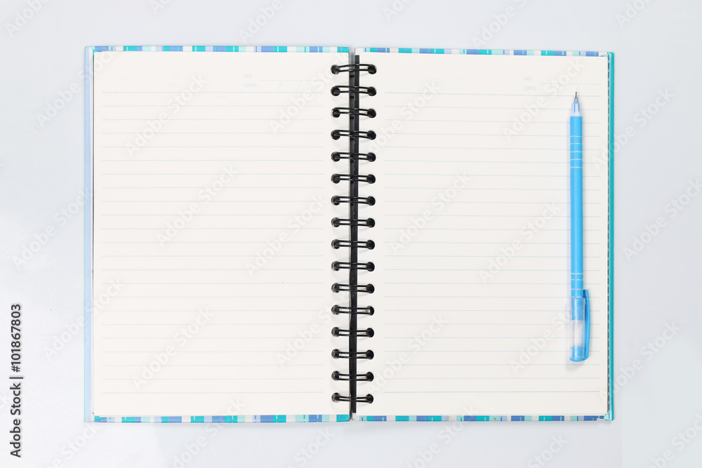 Notebook with a pencil