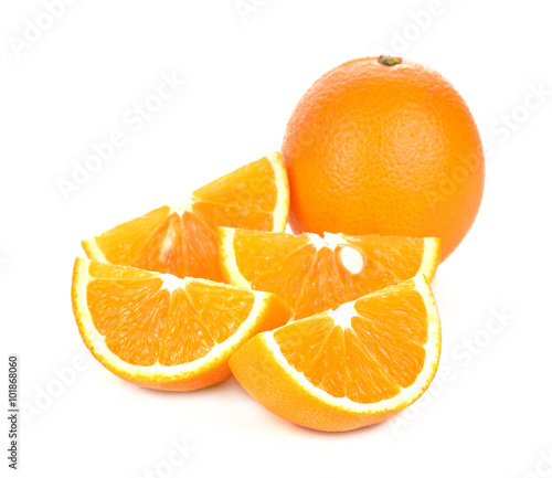 Fototapeta Naklejka Na Ścianę i Meble -  Orange fruit sliced isolated on white background
