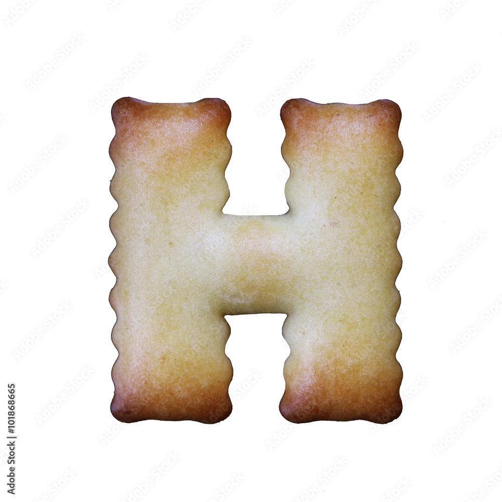 Bread sample letter h on white background. Bread sample letter h on white background.