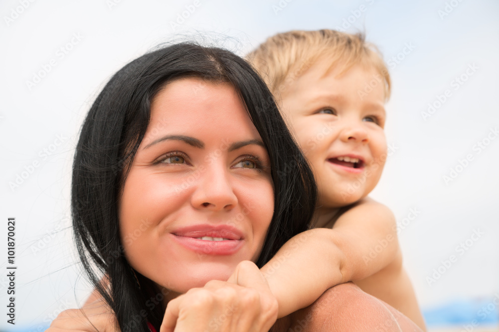 Happy mother with little son Happy mother with little son