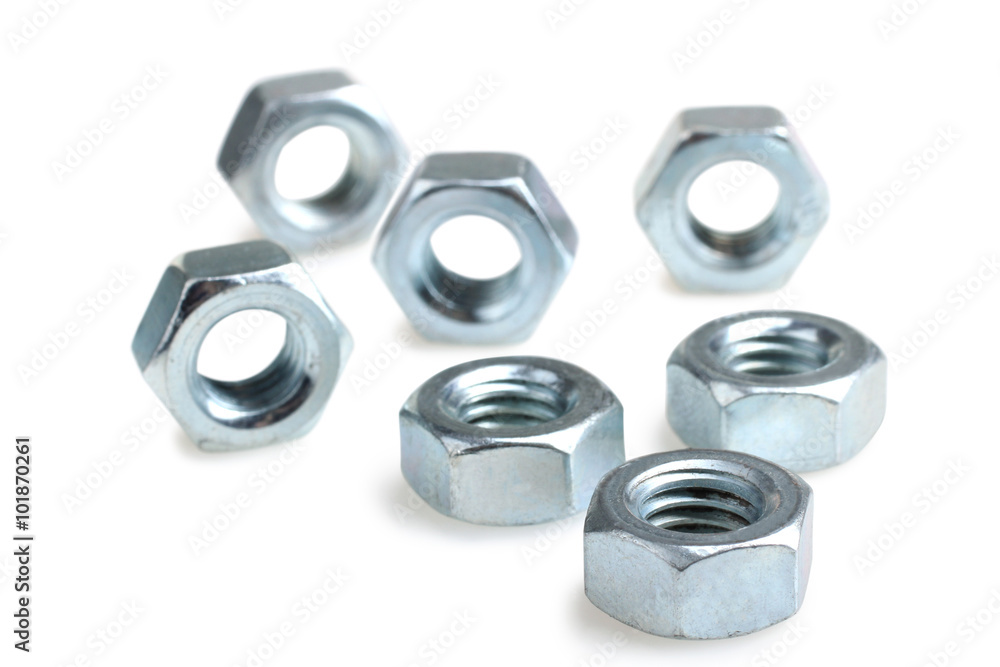 a bunch of new clean nuts isolated on white background a bunch of new clean nuts isolated on white background