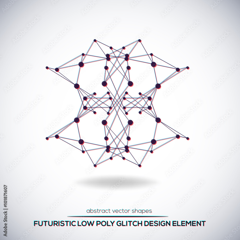 Abstract vector polygonal futuristic shapes. Glitch design. Abstract vector polygonal futuristic shapes. Glitch design.