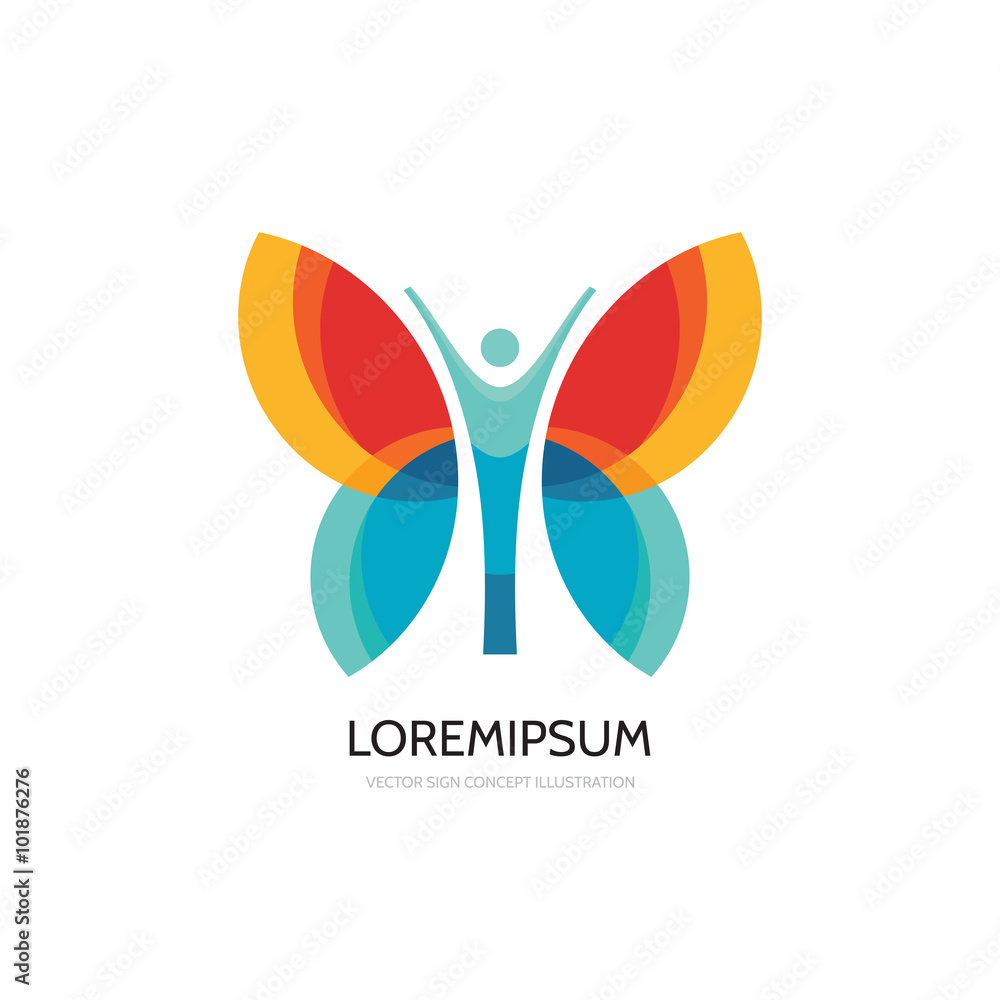 Картината върху платно Butterfly vector logo template