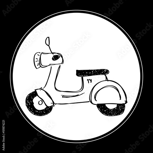 Simple doodle of a scooter