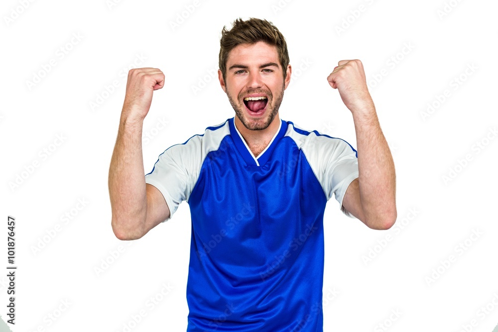 Portrait of man with mouth open 