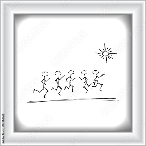 matchstick men playing in the sun