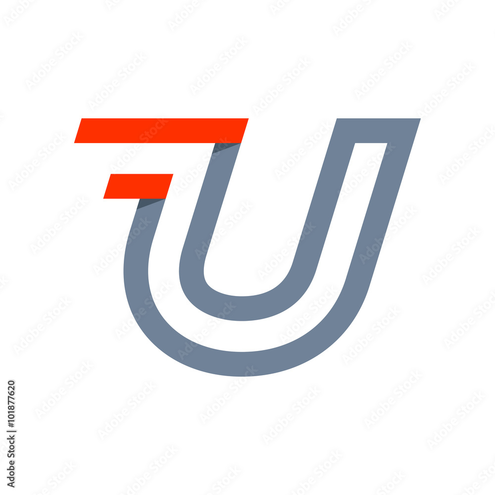 U letter fast speed logo. U letter fast speed logo.