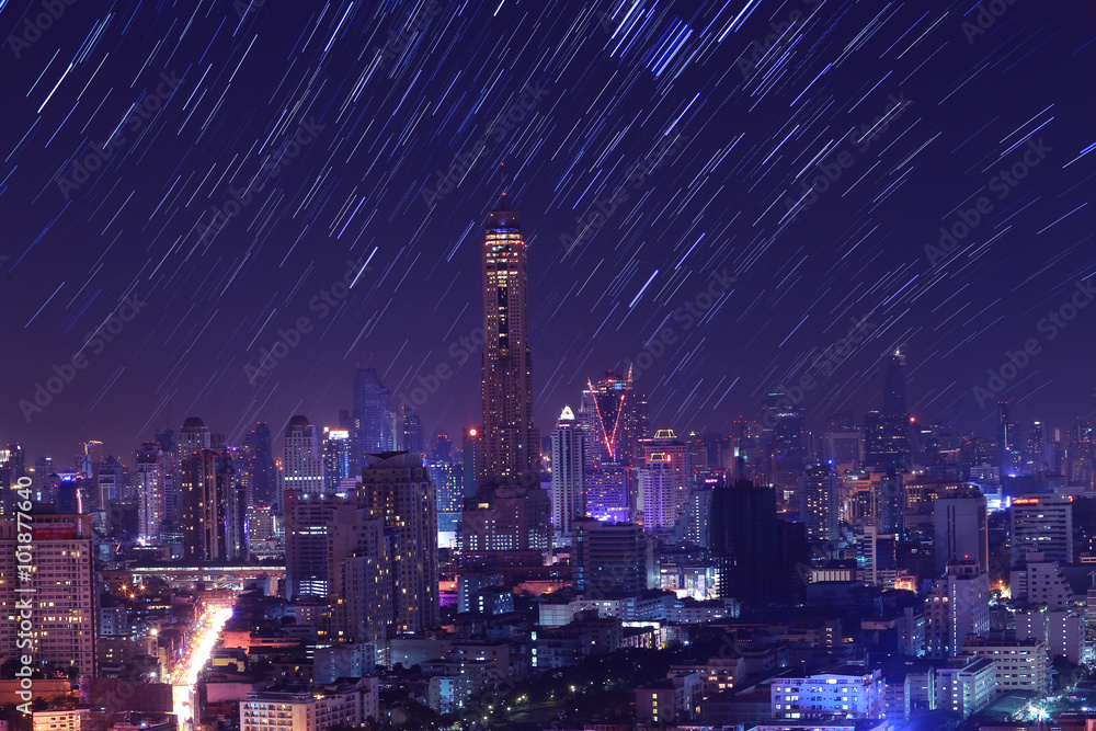 custom made wallpaper toronto digitalThe night sky , the stars and the Tallest building in the city.