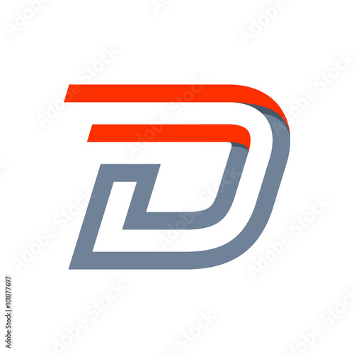 D letter fast speed logo.