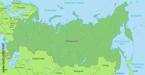 Karte von Russland - Grün