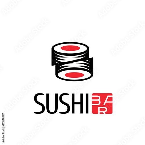 Vector logo, design element for sushi restaurant, Japanese cuisine