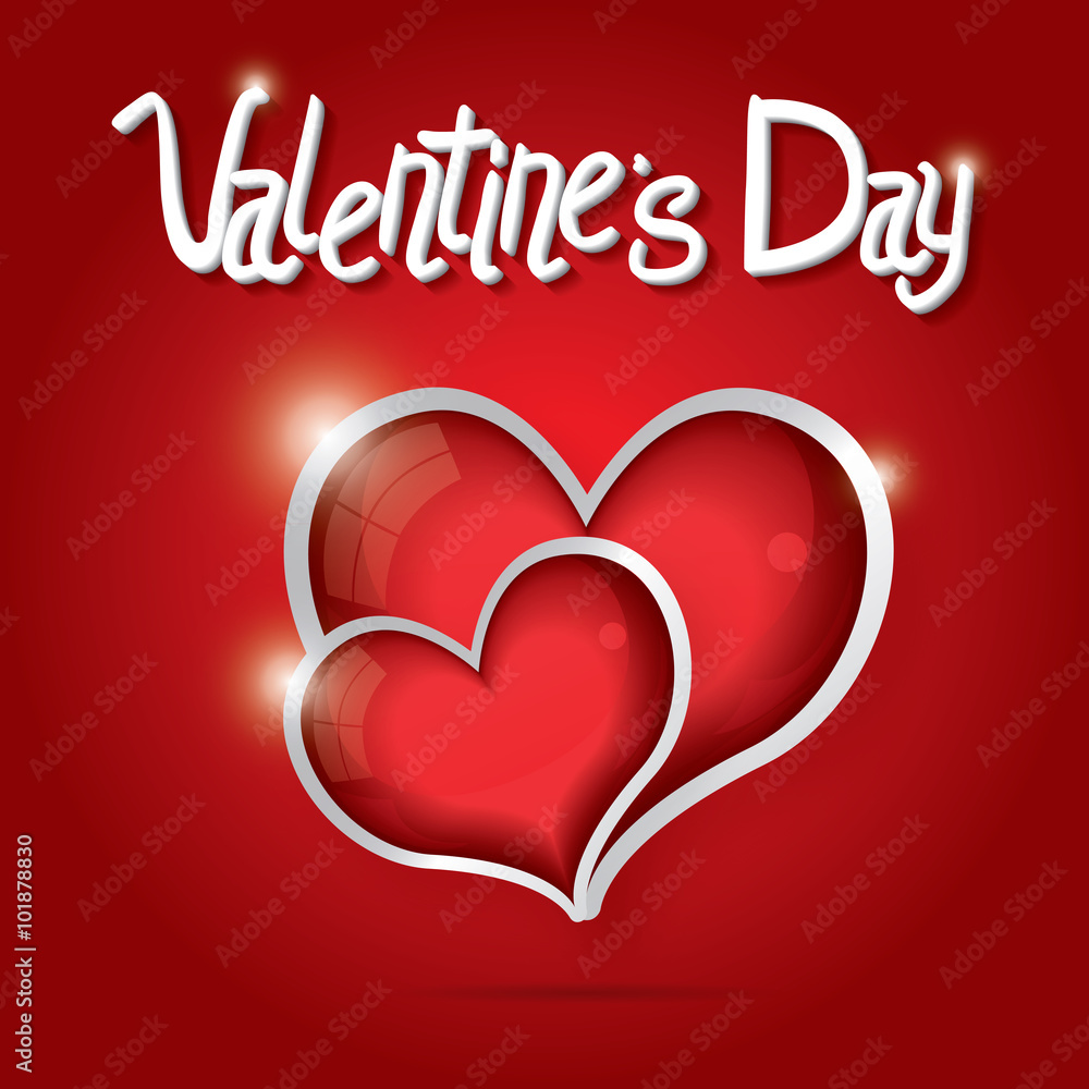 Red Hearts Valentine day background.