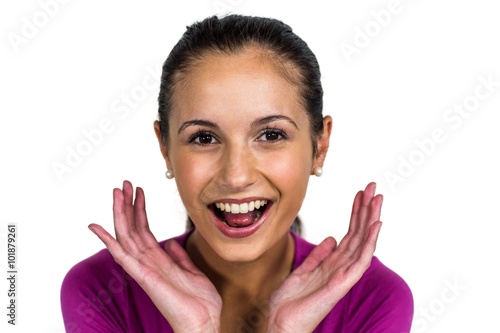 Portrait of excited woman 