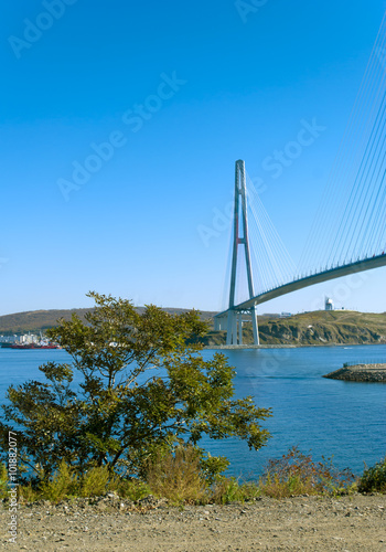 Bridge over the Eastern Bosphorus Strait, Vladivostok, Russia