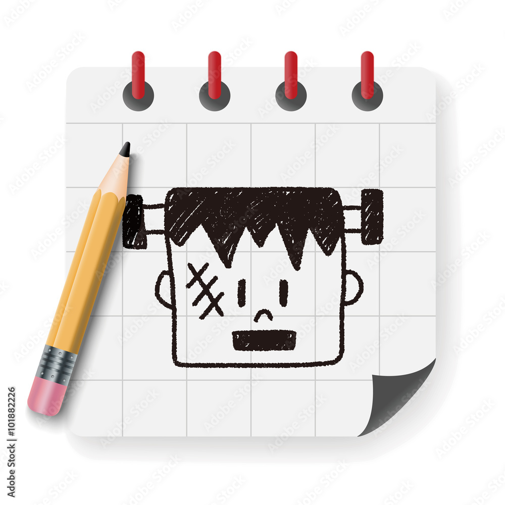 halloween monster doodle drawing halloween monster doodle drawing