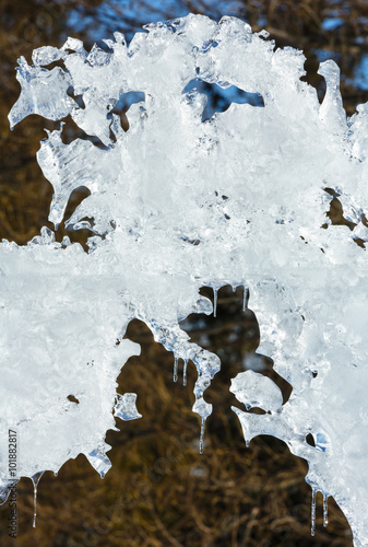 Fototapeta Naklejka Na Ścianę i Meble -  Sunshiny melting ice figure.