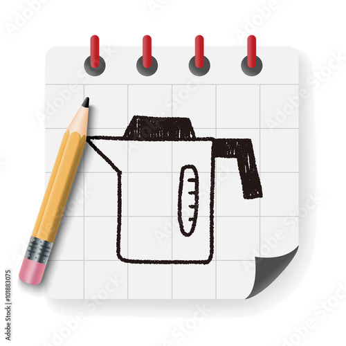 kitchenware hot water bottle doodle drawing