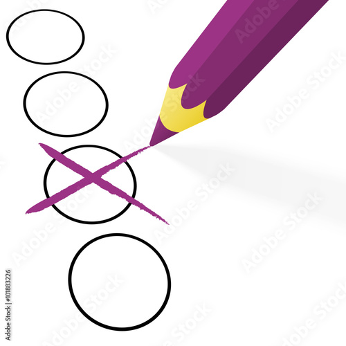 purple pencil with cross