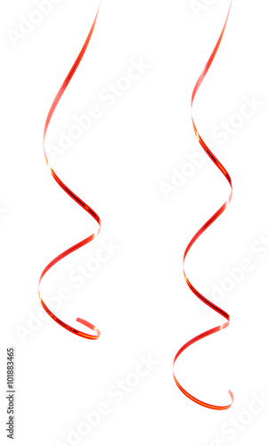 red ribbon serpentine isolated