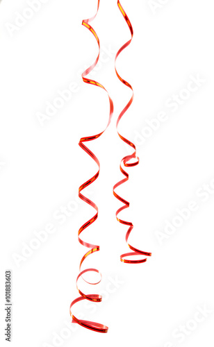 red ribbon serpentine isolated