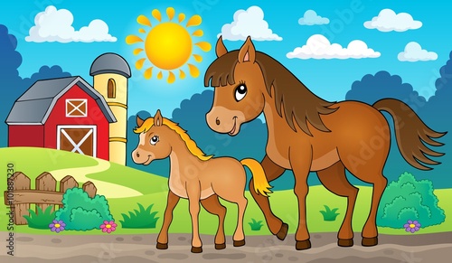 Horse with foal theme image 2