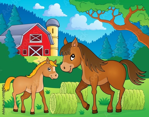 Horse with foal theme image 3