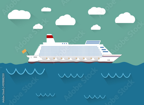 The illustration of cruise ship