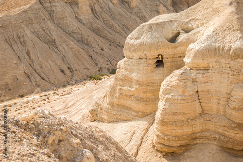 Cave in Qumran, where the dead sea scrolls were found