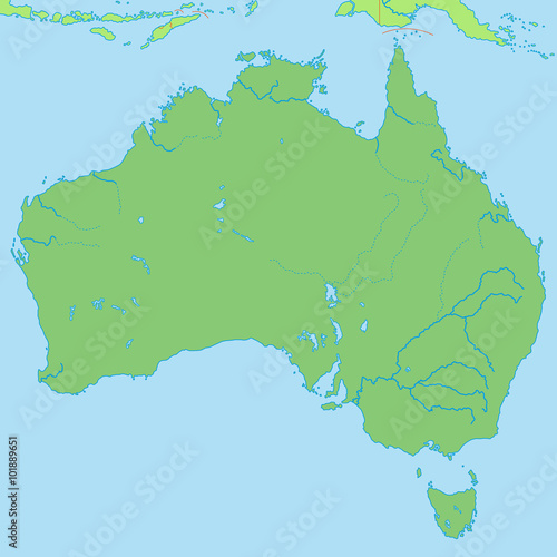 Australien in Gr  n - Vektor
