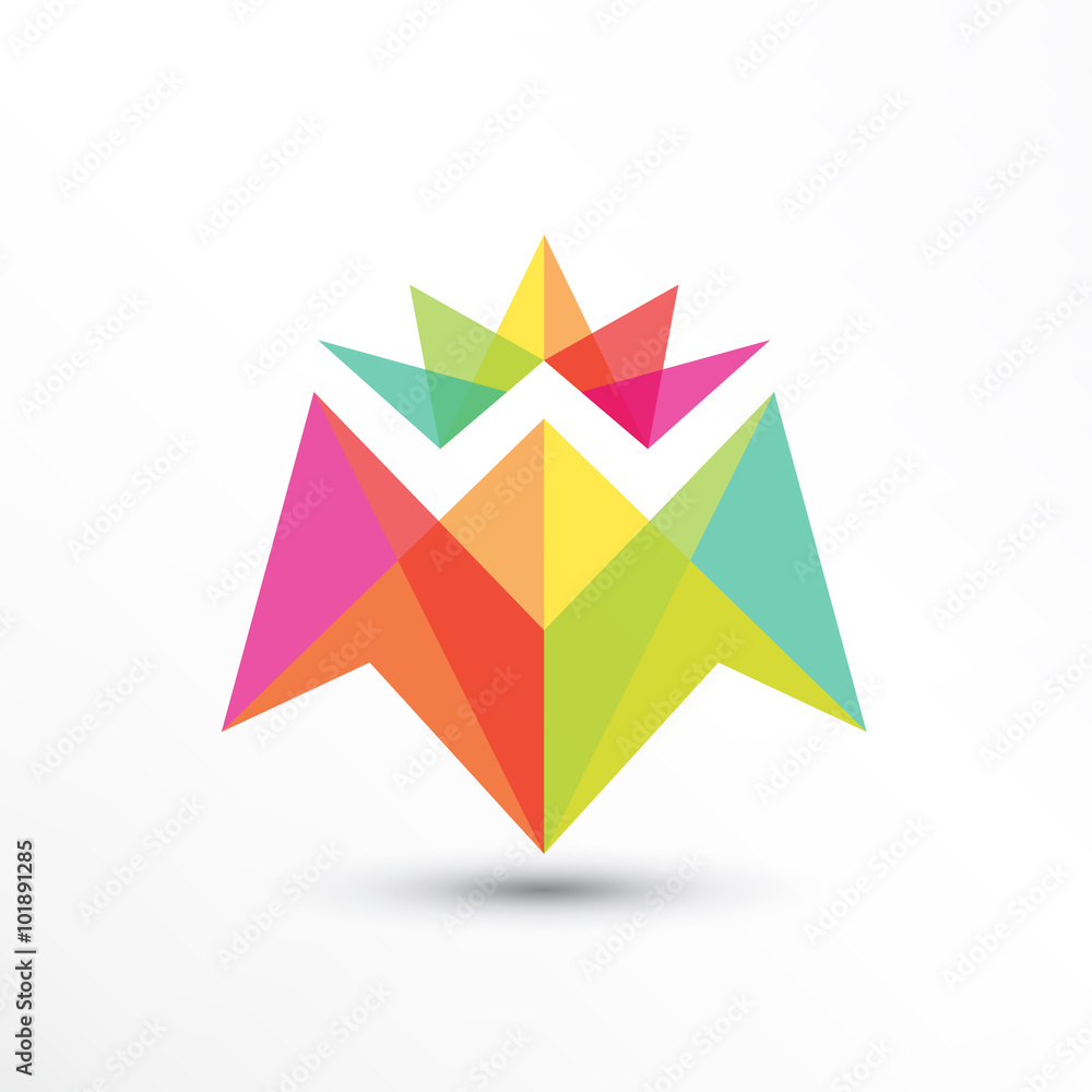 Abstract Colorful Crown Letter M Logo Abstract Colorful Crown Letter M Logo