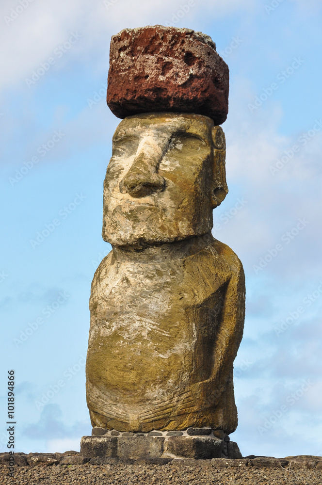 Moai statues in Ahu Tongariki, Easter Island, Chile