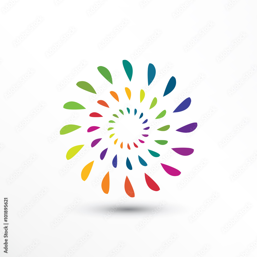 Obraz premium Colorful Abstract Flower Logo