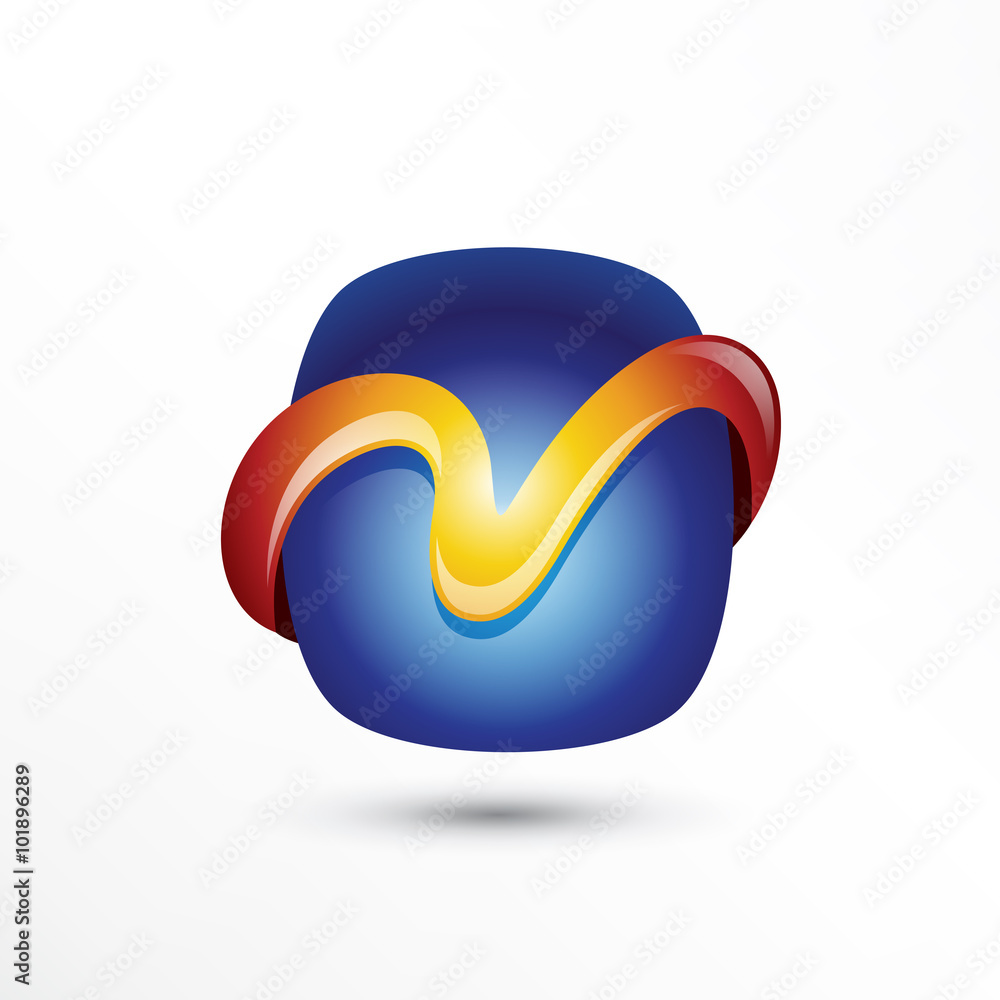 Abstract M 3D Logo Abstract M 3D Logo
