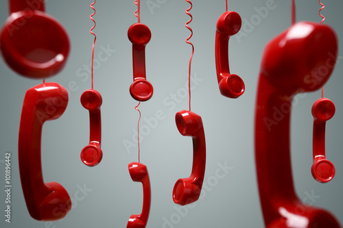 Red telephone receiver