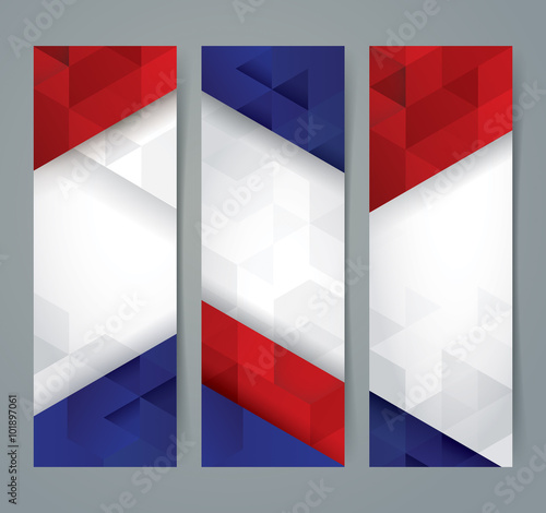 Collection banner design, France flag colors background, vector illustration.