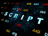 Software concept: Script on Digital background