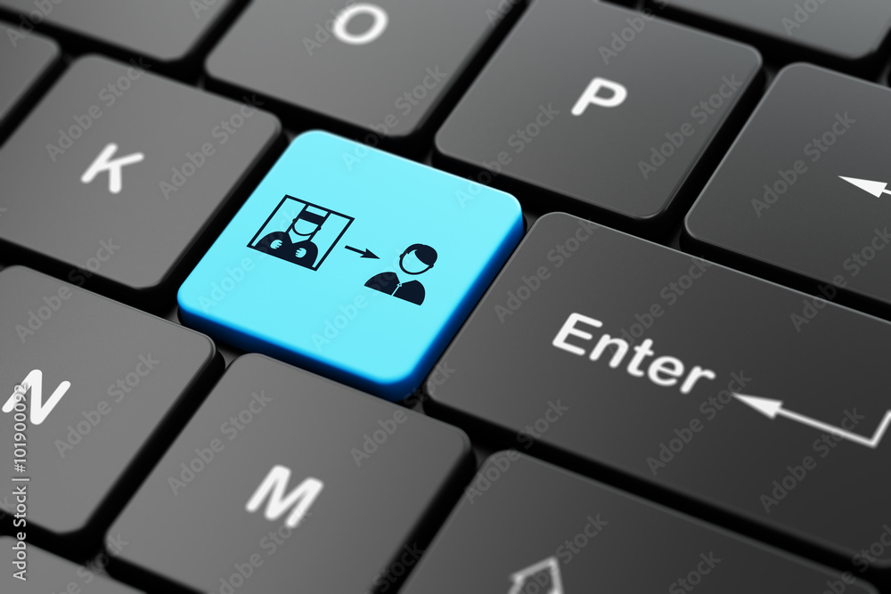 Law concept: Criminal Freed on computer keyboard background Law concept: Criminal Freed on computer keyboard background