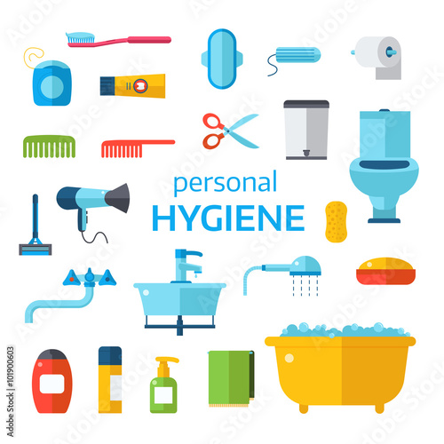 Hygiene icons vector set isolated on white background