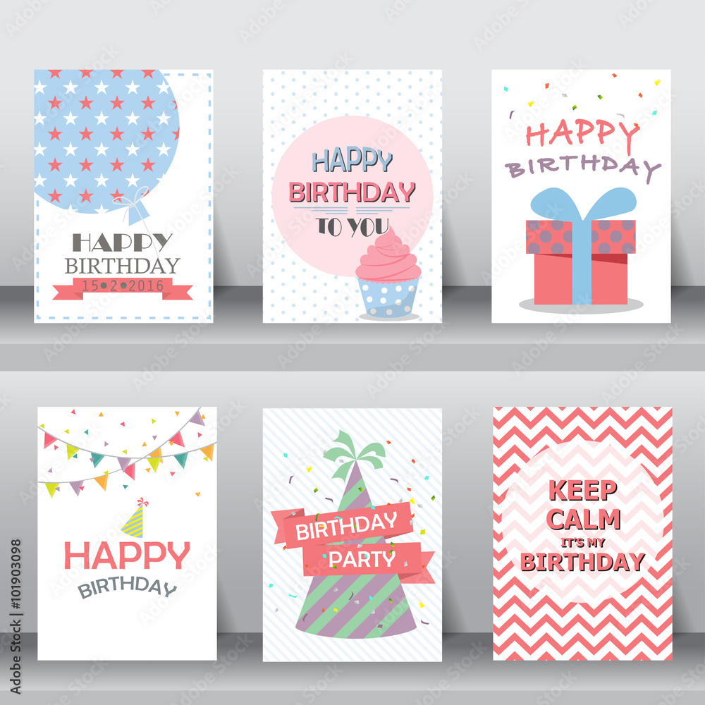 Φωτογραφία happy birthday celebration card template