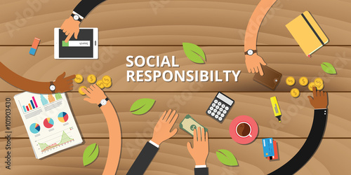 customer business social responsibility concept team work together
