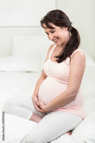 Portrait of smiling pregnant woman 