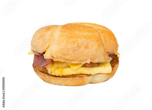 butter croissants, bacon and egg