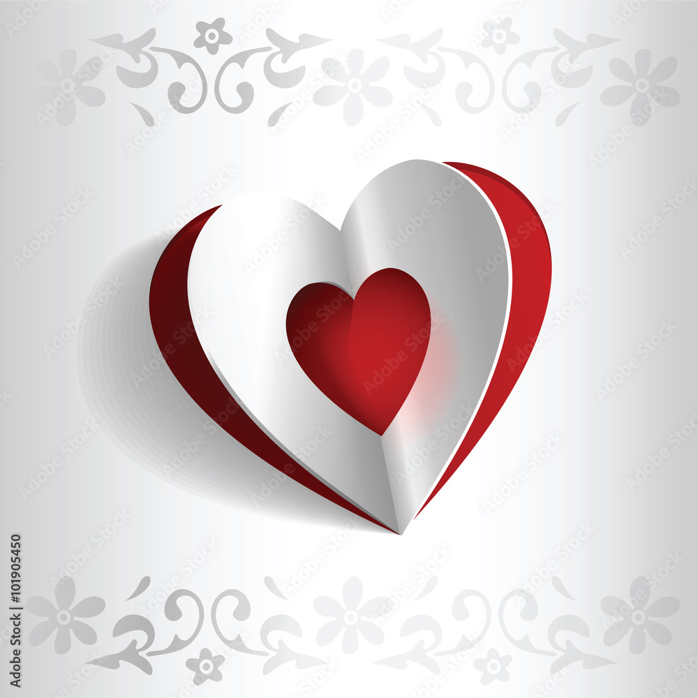 Vector cuted heart as a greeting card