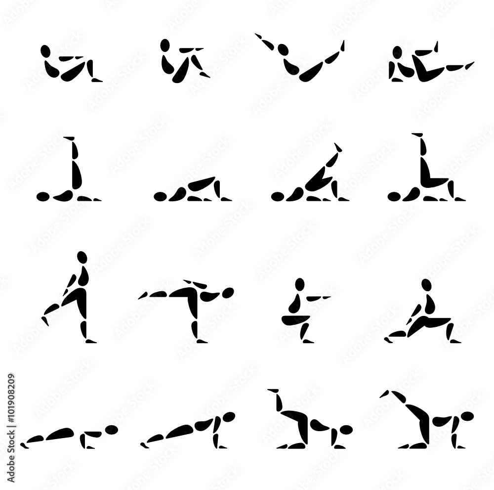 Fitness women icons collections isolated vector illustration pictogram