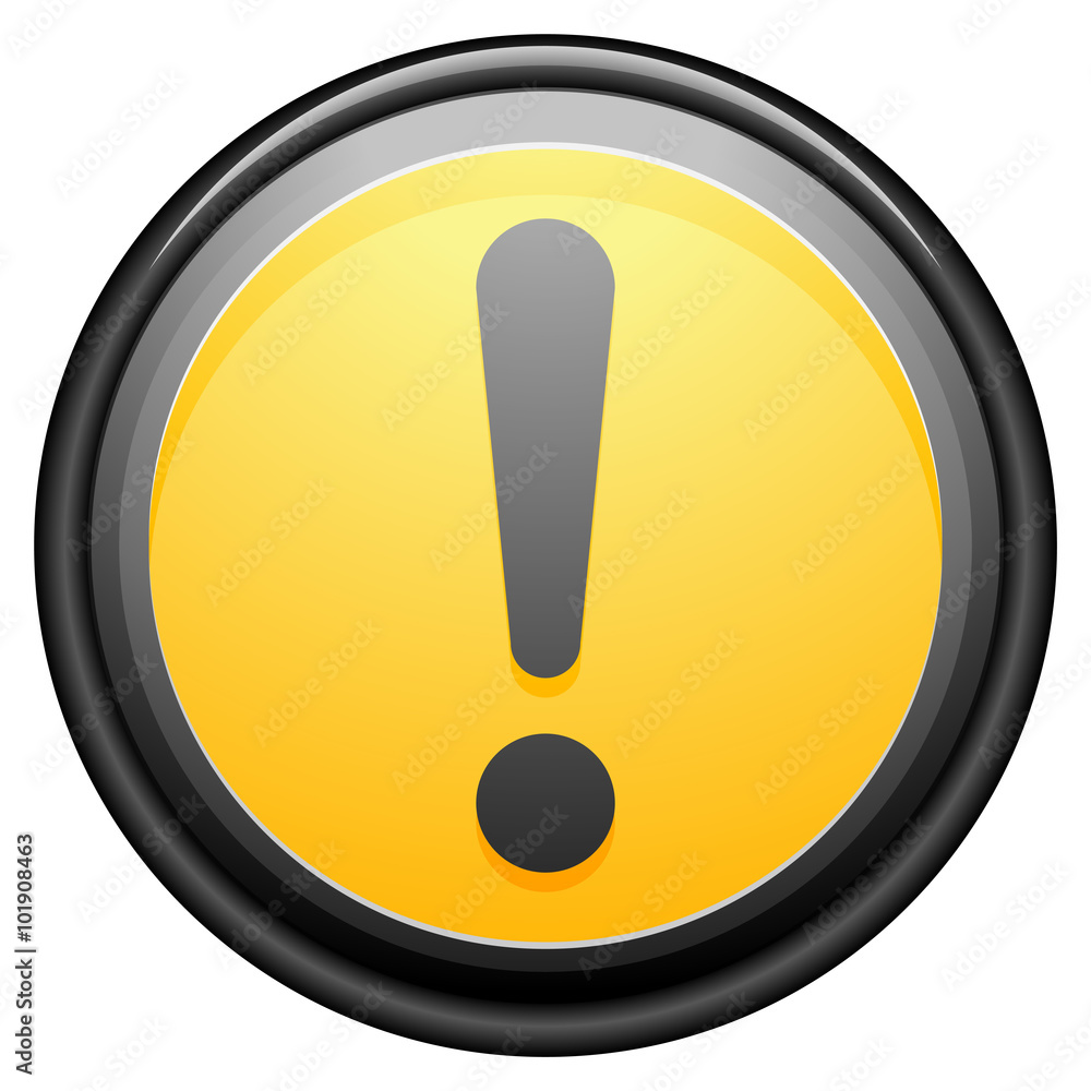 Exclamation danger yellow button Exclamation danger yellow button