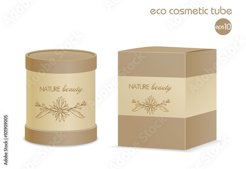 Brown eco cosmetic tube