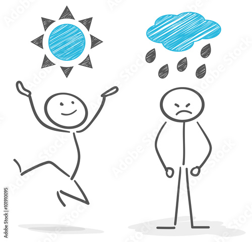 Stickman happy sad