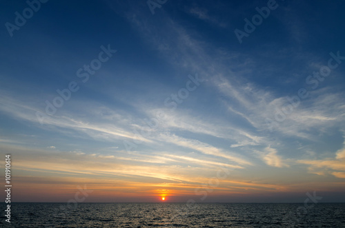 Beautiful sunset above the sea