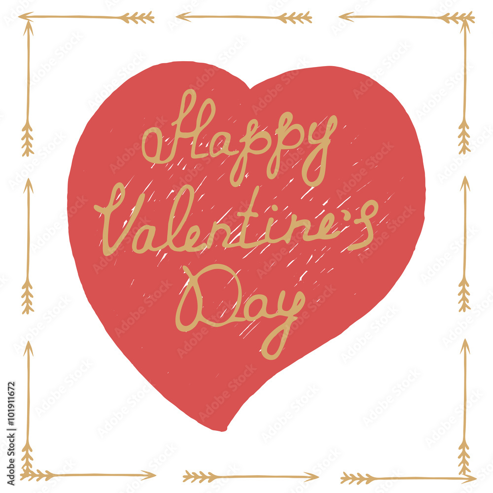 Hand drawn Valentines Day poster Hand drawn Valentines Day poster