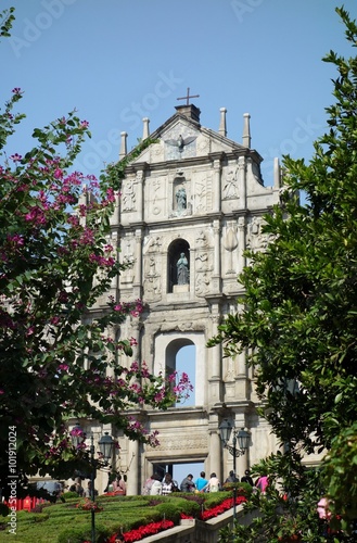 The ruins of St. Paul's church built in the historic center of Macau (Macao)